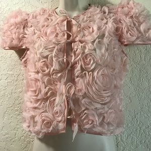 Jackie Rogers NYC crop pink rose jacket!  Women’s Size 4-6.